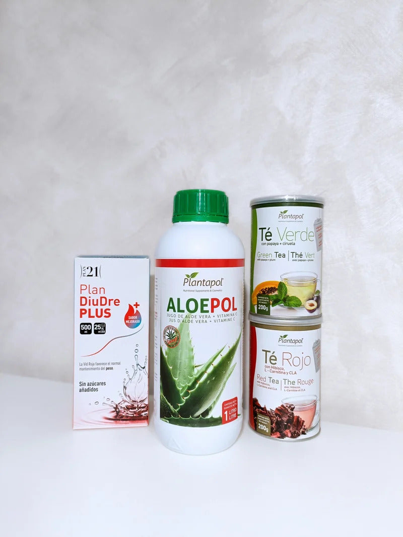 Pack Ligereza (Aloe Vera + Té Rojo + Té Verde + Diudre) ENVÍO GRATIS